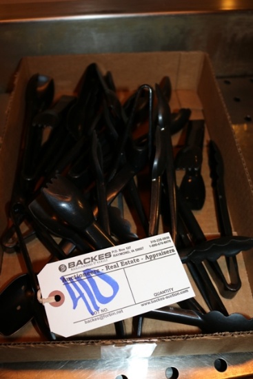 Box of black salad bar utensils