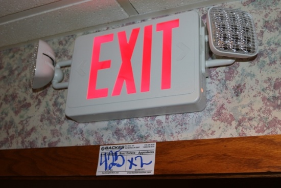Times 2 - lighted Exit signs w/ security lights