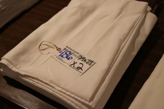 Times 2 white 79" x 79" cloth table covers
