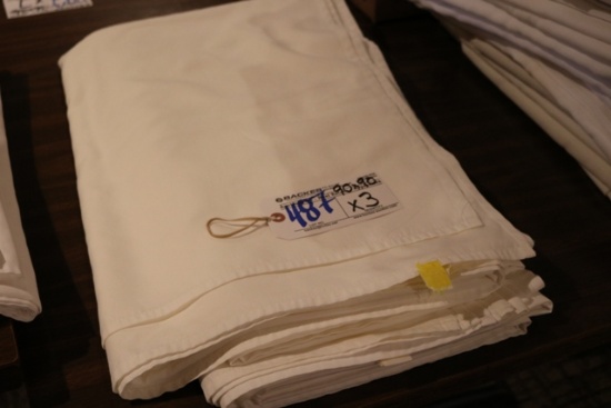 Times 3 white 90" x 90" cloth table covers