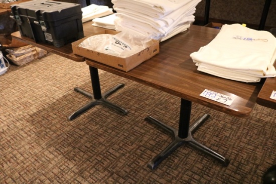 Times 7 - Brown Formica top 36" square tables