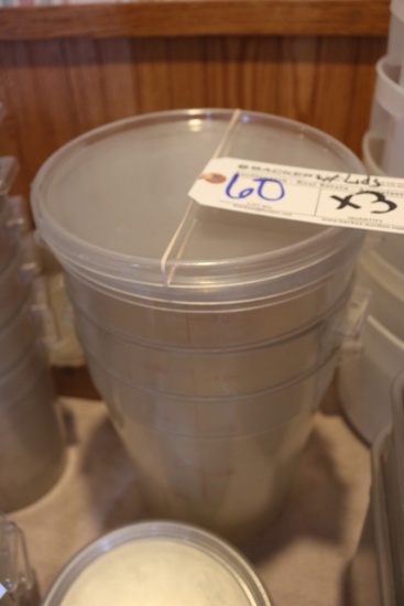 Times 3 - 8 quart food storage containers with lids