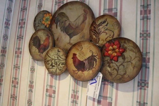 Rooster themed metal wall décor