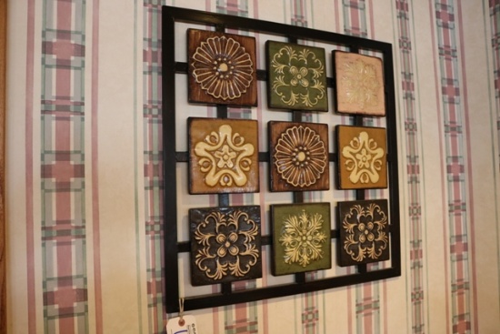 24" flower - 9 square metal wall décor