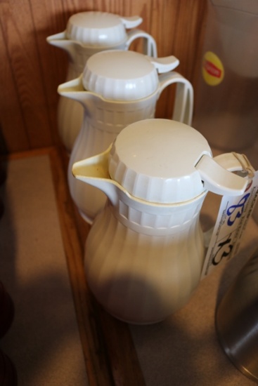 Times 3 - White plastic thermo coffee pots