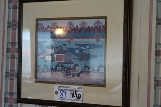 Times 6 - 18" x 20" framed pictures - Horse & Buggy themed