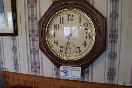 16" oak framed wall clock