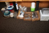 All to go under table - trays, dishes, S&P shakers, buckets, misc