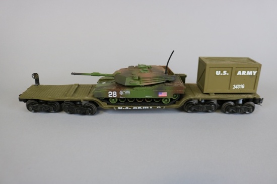 US Army Lionel machinery car 6418-4 with tank & cargo - custom