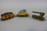 Times 3 - Metal flat car with wind up tank - #5 wind up tank & spring loade