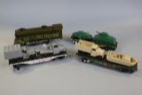 Set to go - Marx Army supply train 500 locomotive - USMC 746NH93 flat car w