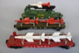 Times 3 - Lionel 6511-2 US Army rail car with missile & Launcher - Lionel 6