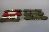 Box flat to go - 3 drop deck rail cars & Lionel 6175 flat car with missile