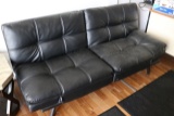Black vinyl futon