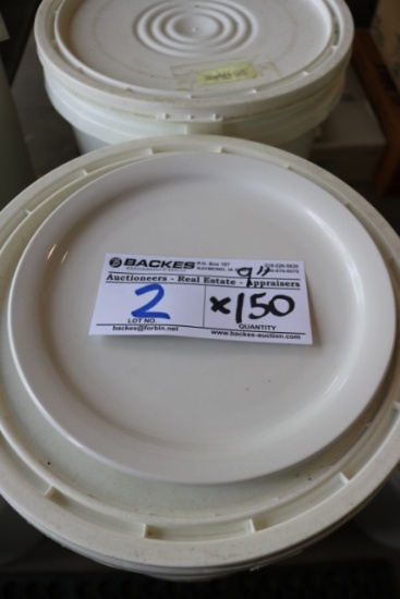 Times 150 - 9" round Sysco white plates