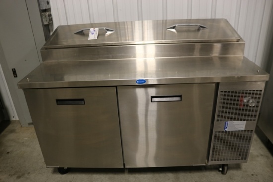 Randell 8260N 60" raised rail pizza make table 2 door 1 lid - good working