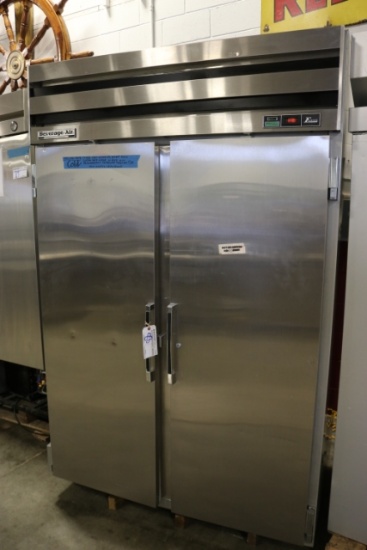 Bev air Stainless 2 door cooler - white interior - no racks - good working