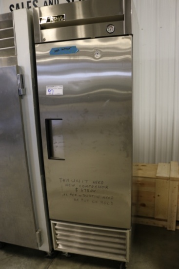 True T23F stainless 1 door freezer as is