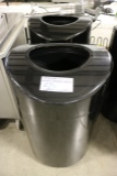 times 2 - black metal trash receptacles - good