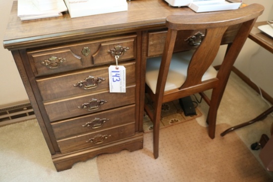 Walnut desk and chair