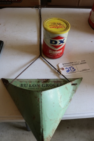 Rulon grocery dust pan & DX oil can