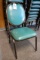 Times 12 - Bronze metal framed teal vinyl stack chairs