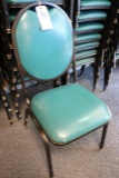 Times 12 - Bronze metal framed teal vinyl stack chairs