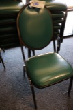 Times 13 - Bronze metal framed teal vinyl stack chairs
