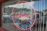 Open, Chinese food, with phone number neon