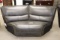 Charcoal leather sectional wedge