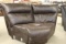 Brown leather sectional wedge