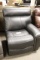 Black leather sectional add on manual recliner