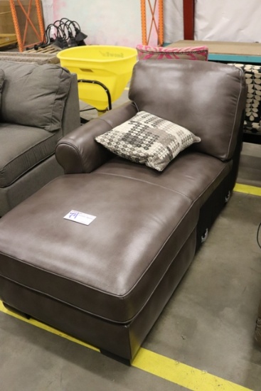 Leather brown sectional end piece