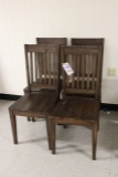 Times 4 - wood slat back dining chairs