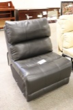 Black leather sectional add on chair
