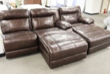 Brown leather sectional add on pieces