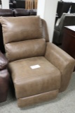 Brown microfiber sectional add on power recliner - no cord