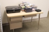 Desk with scanner & CD's