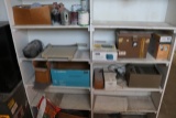 Misc. office supplies, paper cutter, hanging folders, floor heater
