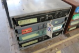4 drawer cabinet with lug nuts, hose clamps, & u-nuts
