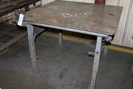 48" x 48" steel welding / fabrication table with adjustable legs