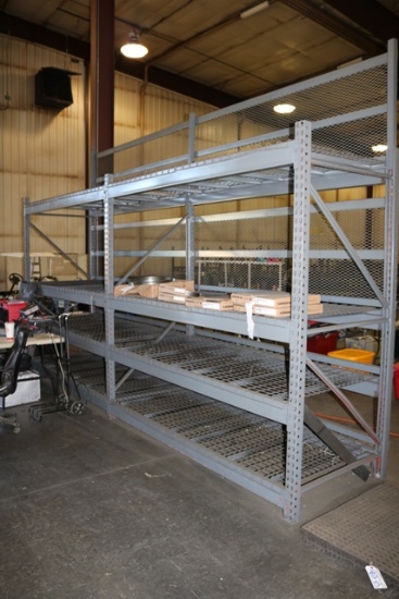 Times 2 - Sections 42" x 96" of pallet racking with wire decking
