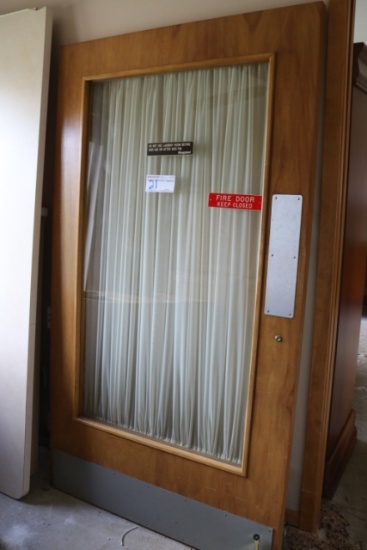 44" wide solid core glass door