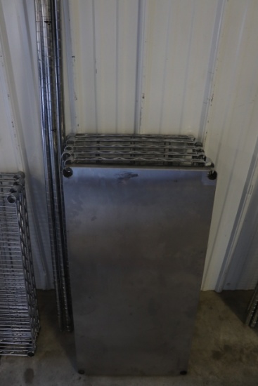 18" x 36" wire rack with 5 shelves & 1 stainless shelf