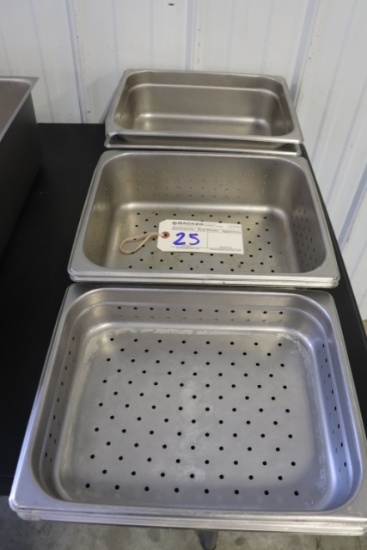 Times 6 - Stainless 1/2 size insets - 2) 2" perforated, 2) 4" perforated, 2