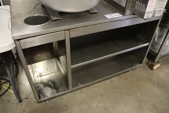 30" x 48" stainless cabinet with stainless under shelves - 10" back splash