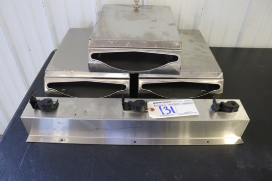 All to go - 3 stainless hand towel dispensers & wall mount broom holder
