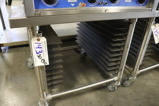 30" x 30" stainless portable equipment stand with sheet pan rack