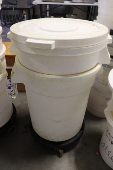 Times 2 - Carlisle ingredients bins with lids & dolly