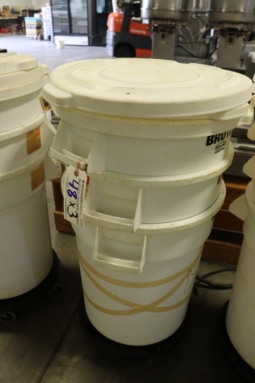 Times 3 - Brute ingredients bins with lids & dolly